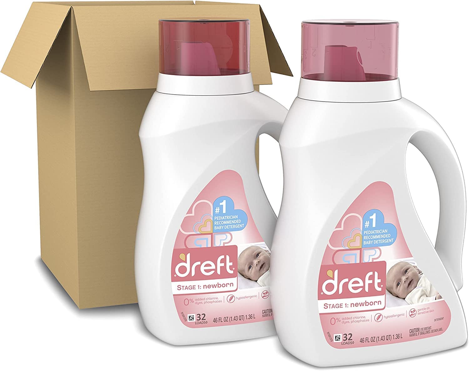 Dreft Stage 1: Newborn Hypoallergenic Baby Laundry Detergent Liquid Soap (HE), Natural for Baby, Newborn, or Infant, 46 Fl Oz, (Pack of 2) - Image 7